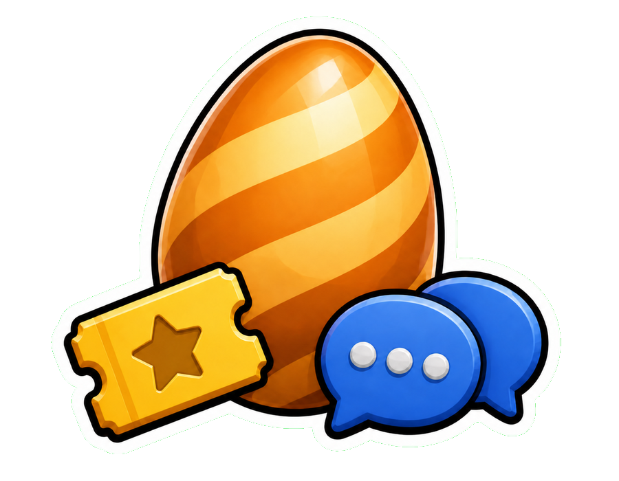 Steal an Egg script safety illustration with a Roblox-style egg and community symbols